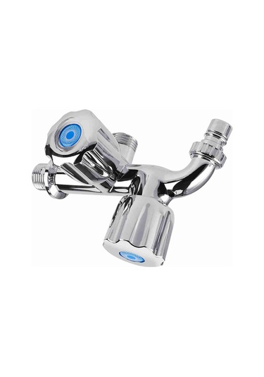 Yaozixa Krom Kaplama Plastik Tek Soğuk Su Musluğu, Çift Kanal Ve Ayırılmış Kontrol Kolu, G 1/2 Bağlantı, Ev Ve Bahçe İçin