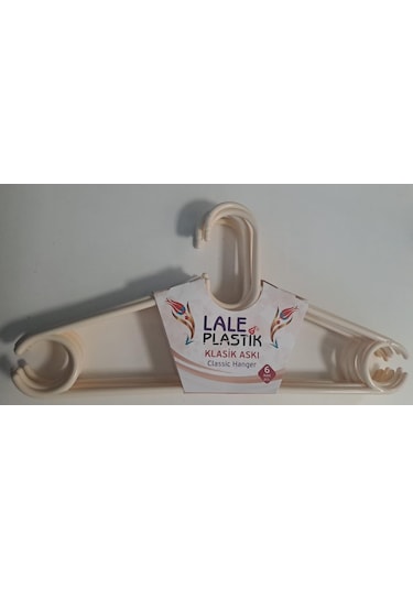 Lale Plastik Elbise Askısı Klasik 6 Lı Karışık Renkli Diğer