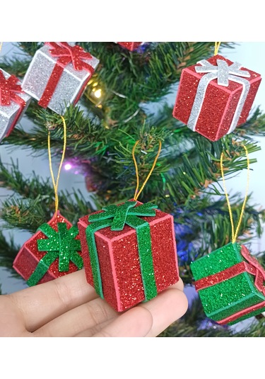 Yılbaşı Ağacı Süsü -8 Adet- Çam Ağacı Süsü Hediye Paketi 8