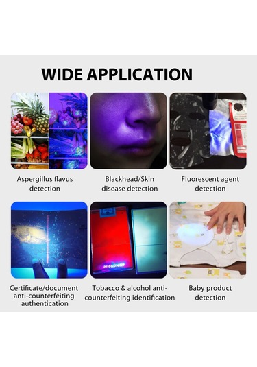 Uv 365nm Işık, 20w Taşınabilir Şarj Edilebilir Wood's Lambası Mini El Tipi Uv El Feneri Köpek İdrarı, Evcil Hayvan Lekeleri, Reçine Kürleme, Floresan Maddesi Siyah