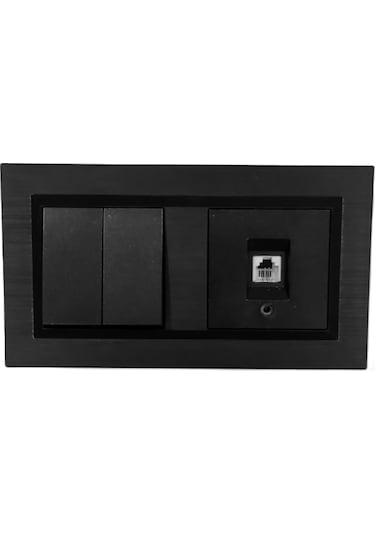 Quantum Siyah Komütatör İkili Anahtar +nümeris Telefon Prizi 2'li Set Ovivo