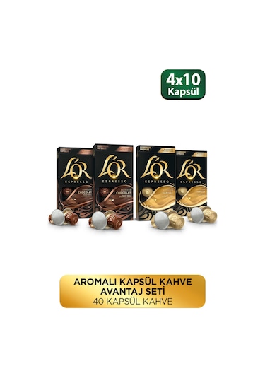 L'or Aromalı Kapsül Kahve Seti 4 x 10'lu