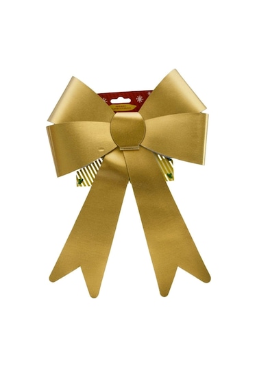 Yılbaşı Çam Ağacı Süsü Dekoratif Fiyonk Kurdele Gold 30 Cm Altın Fiyonk