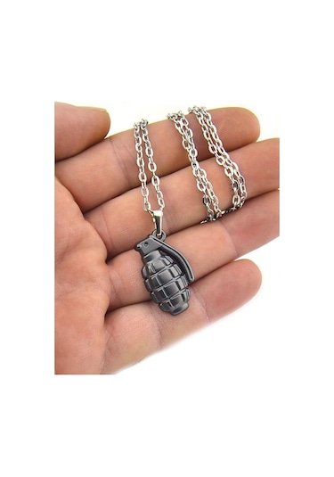 El Bombası - Grenade - Kolye - Mat Siyah Altın