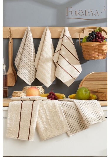 Formeya Sophia 6'lı 30x50 Cm Mutfak Havlusu Seti Bej
