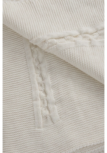 Trenza Krem Çift Kişilik Battaniye 200x220 15025 Krem