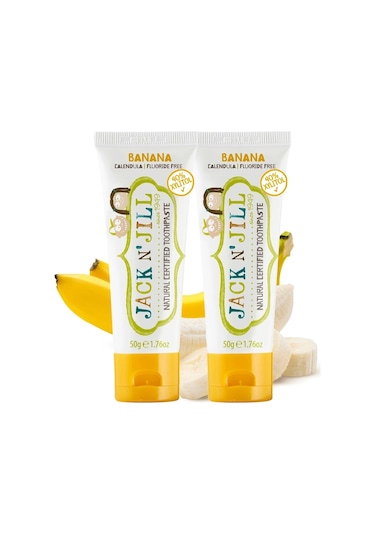 Jack N Jill Doğal Muz Aromalı Diş Macunu 50 gr x 2 Adet