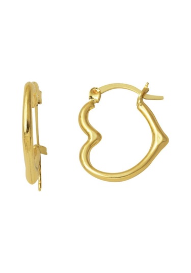 Orta Boy 14 Ayar Altın Kalp Halka Küpe Kpdls14k30255