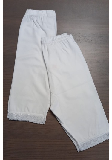 Türen 408 Kız Çocuk 2'li Yarım Tayt-beyaz Beyaz