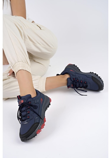 Muggo Kuzey Unisex Garantili Trekking Outdoor Sneaker Ayakkabı Lacivert- Lacivert