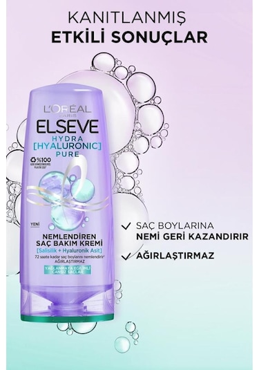 ELSEVE Hydra Pure Salisilik Asit içeren Yağlanma Karşıtı Nemlendirici Şampuan + Saç Kremi Seti