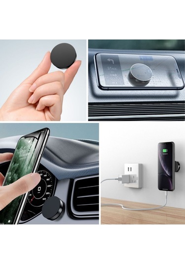 Zmc Bilişim Tüm Modellerle Uyumlu Manyetik Araç İçi Telefon Tutucu Çok Amaçlı Güçlü Mıknatıs Tutucu