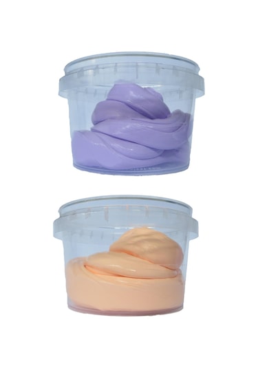 Ele Yapışmayan Mor-turuncu Slime 2 Li Pofuduk Slaym Oyun Hamuru