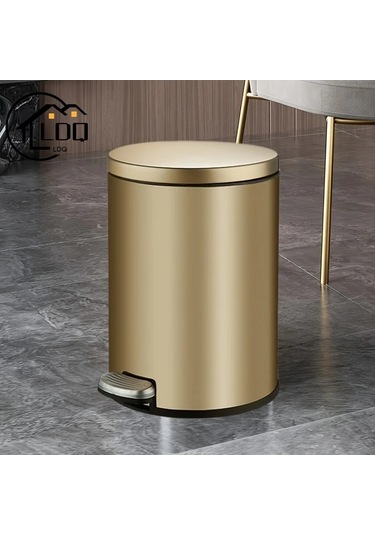 Hightower Ldq Paslanmaz Çelik 9.5l Altın Çöp Kovası, Pedallı, Sessiz Kapak, İç Mekan Kullanımı Altın Rengi
