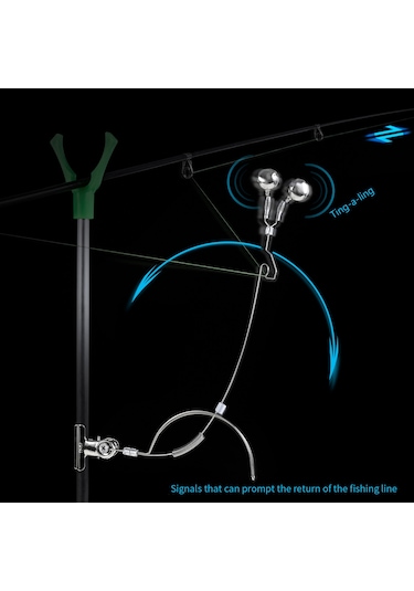 Paslanmaz Çelik Balıkçılık Isırığı Alarmı Gece Balıkçılık Olta Yemi Alarmı İkili Zillerle