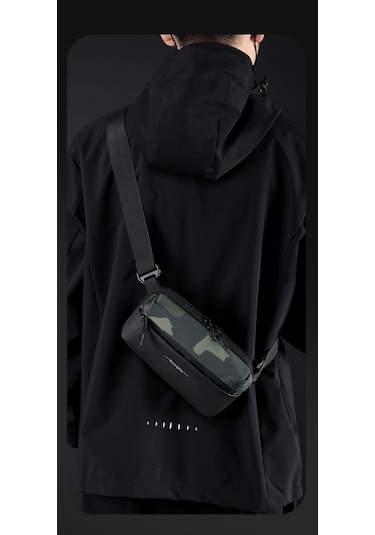 Erkekler İçin Şık Ve Pratik Çapraz Omuz Çantası - Küçük Kare Tasarım İle Modaya Uygun Günlük Erkek Çantası Yeşil