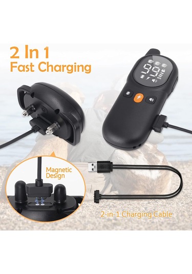 Uu0135 Köpek Kabuğu Tasması Şarj Edilebilir Elektrikli Eğitim Siyah