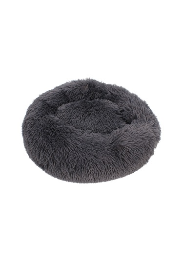 Padalink Köpek Ve Kedi İçin Kuru Kürk Yuvarlak Winter Isı Verici Ev Matı, Koyu Gri, S Boyutu 40 Cm Çap Koyu Gri