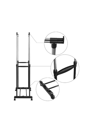 Lerato Tekerlekli Elbise Askılığı Siyah