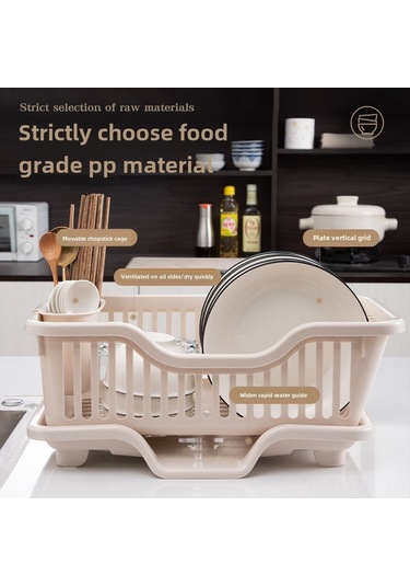 Geeroyoo Ev Kullanıma Tek Katlı Plastik Bulaşık Kurutma Rafı - Japon Tasarım, Orta Açık Süzme Özelliği, Mutfak Dolap Organizatörü Açık Turuncu Diğer