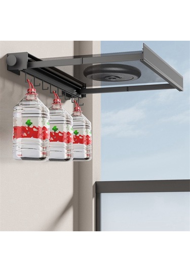 Xiaaokeji Geri Çekilebilir Görünmez Katlanır Çamaşır Kurutma Rafı,delmesiz,beyaz Beyaz