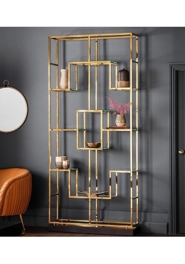 Candie Gold Metal Kitaplık