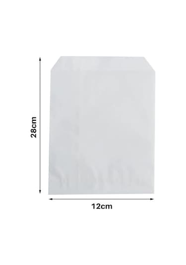 Kraft Körüklü Beyaz Yağlı Kese V Taban Butik Hediye Paketi