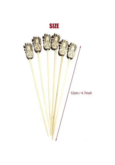 Fortunelane 100 Adet Bambu Meyve Çataları - Çilek Desenli, Kreatif Takviye, Güvenli Ve Estetik, Diğer Diğer