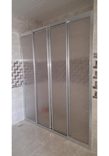Nokta Duşakabin 150 Cm Teknesiz Plastik Mika Camlı Duşakabin Nd415 Şeffaf