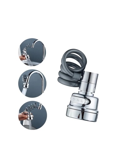 Mintev Spiral Hortumlu 3 Fonksiyonlu Tasarruflu Musluk Ucu