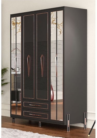 Tocco-platin 4 Kapaklı Country Gardırop