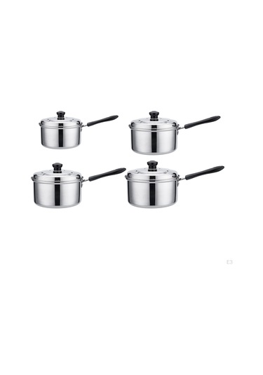 Kapaklı Yapışmaz Tencere Pişirme Kaynatma Kazanı Paslanmaz Çelik Süt Erişte Makarna Tencere Sosu 16cm