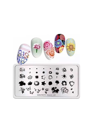Born Pretty Stamper Desen Plakasi Overprint L001