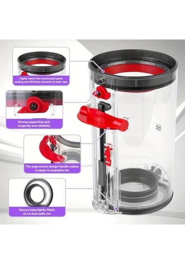 Motion003 Hepa Filtreli V11 V15 Sv14 Sv22 Supurgeler İcin Uygun 345g Plastik Yedek Toz Kovasi