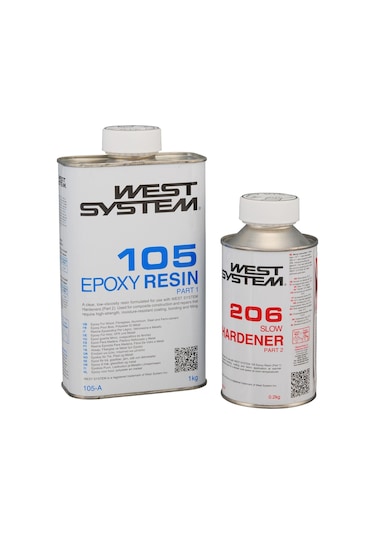 West System 105/206 Standart Yavaş Epoxy Reçine A Pack 1.2 KG