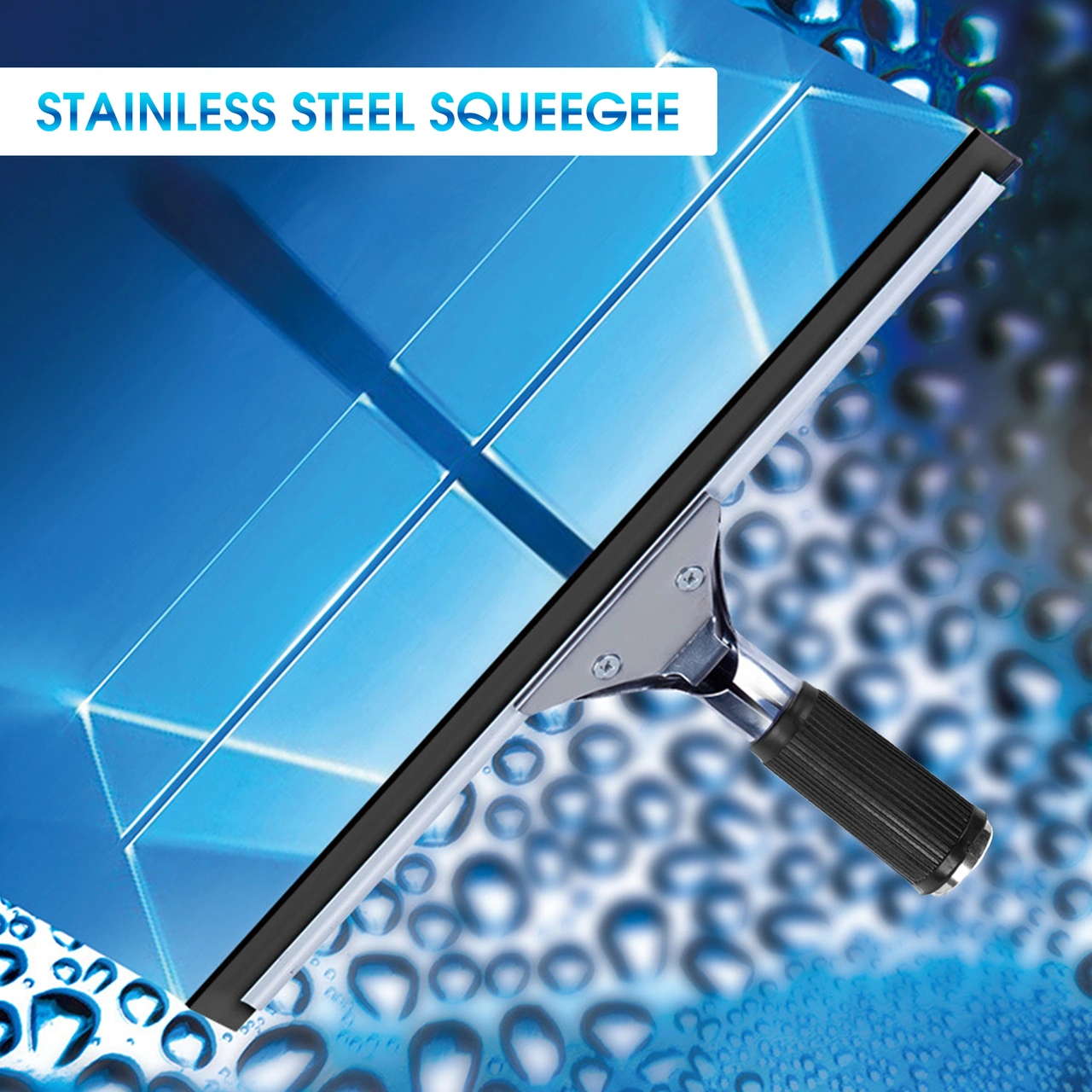 Yunboo Stainless Steel Cam Sılama Silicone Bladesli, Yüksek Yere Ulaşabilen, Pencereler Ve Duş Kapıları İçin Dayanıklı Cam Temizleyici Diğer