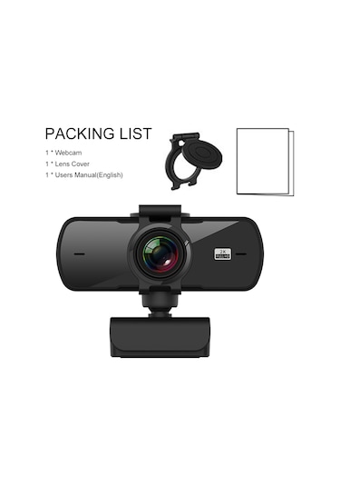 Yaleker 2k Hd Usb Webcam İle Mikrofon: 107 Geniş Açı, Plug & Play,网课/canlı Yayın/ıletişim İçin Siyah Kamera
