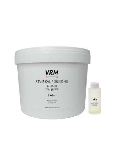 VRM Rtv-2 Yarı Şeffaf - Sert Kalıp Silikonu (40 Shore) 5 KG