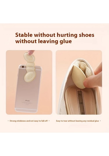 Willowhaven 4 Çift Bej Kadın Topukluğu Yastıklı Ayakkabı İç Tabanı Ayarlanabilir Rahat