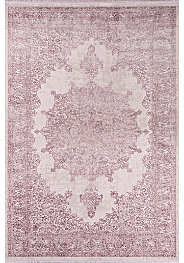 Bahariye Nehir Dg 9460 Lila 155 X 230 Cm Saçaklı Modern Halı Pembe
