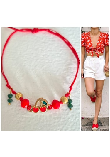 Glamglamour Kırmızı Kiraz Bayan Halhal