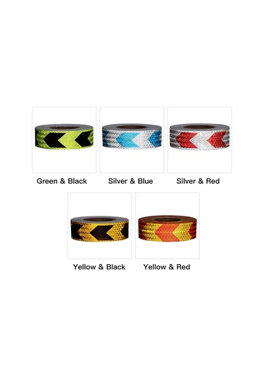 Shineyee Araç Yönlü Oklu Reflektör Şeridi - Gece Uyarı Fonsiyonu, 300x5 Cm Sarı-kırmızı, Pvc Materyal, Yüksek Yansıma