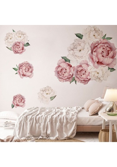 Wezone Kuru Papatya Desenli Pvc Duvar Sticker, Su Geçirmez, Kaldırılabilir, Özelleştirilebilir Ev Dekoru, Koyu Pembe, 60x45 Cm Koyu Pembe