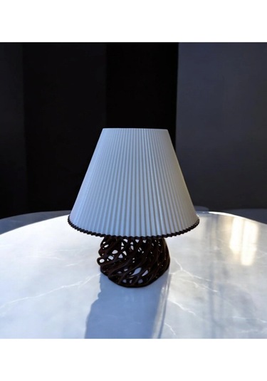 Twister Model Özel Tasarım Masa Lambası Ve Abajur - Siyah Çok Renkli