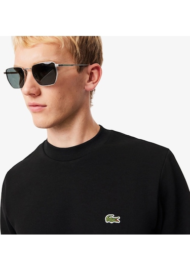 Lacoste Erkek Regular Fit Bisiklet Yaka Sweatshirt Siyah