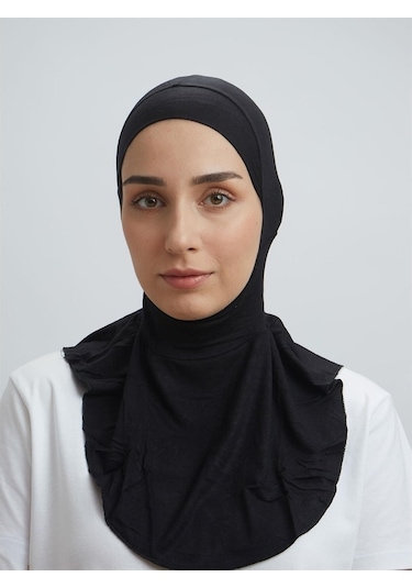 Moda Mevsimi Boyunluklu Bone Tesettür Bone Hijab Bone Siyah