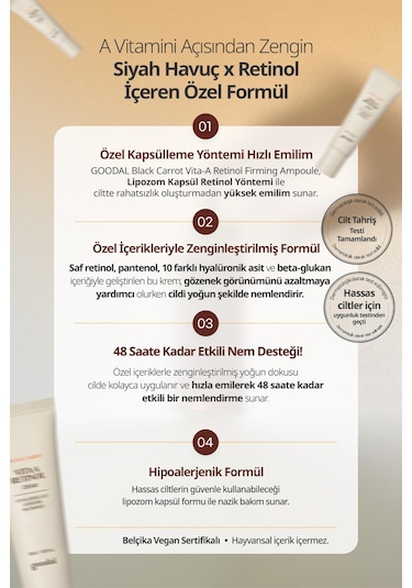 Siyah Havuç Özü Ve Saf Retinol İçeren Bakım Kremi Goodal Black Carrot Vita-a Retinol Firming Cream