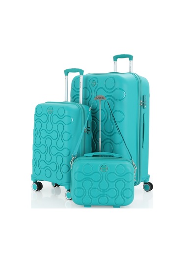 Mçs Polipropilen 3lü Valiz Seti Büyük & Kabin & Makyaj V376 S23sy1000053-set 00207 Cam Göbeği