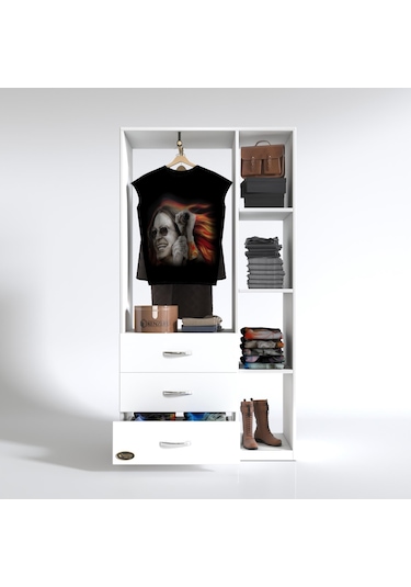 Kenzlife giysi dolabı ökkeş 175*90*40 byz gardırop 3 çekmeceli