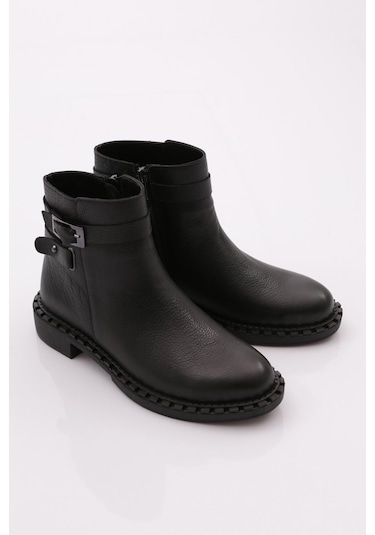 Dgn 050 Kadin Yani Kemerli Klasik Bot 050-2495-R2128 Siyah